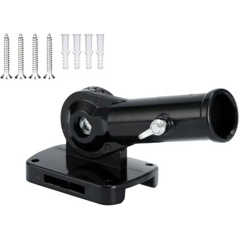 Soporte de cortina exterior de aluminio con ángulos regulables, sistema de morsura y drenaje para evitar la humedad, compatible con 2 pies de 7 cm (negro)