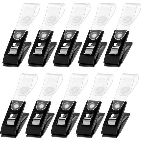 Lot de 10 clips pour mât de drapeau de jardin, support de drapeau de jardin antivent réglable, butées de drapeaux de jardin en plastique (1/5)