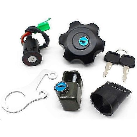Kit de interruptor de encendido, tapa de combustible y cerradura de asiento para motocicleta, compatible con DRZ400 -Z400SM 37101-29812 44200-29820 (1/5)