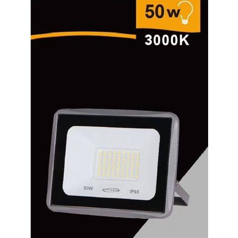 TRADE SHOP - Faretto Led Faro 50watt 4500lm Ip65 Grigio Luce Calda Naturale Fredda Ek02-50w-g - -Bianco Caldo      -