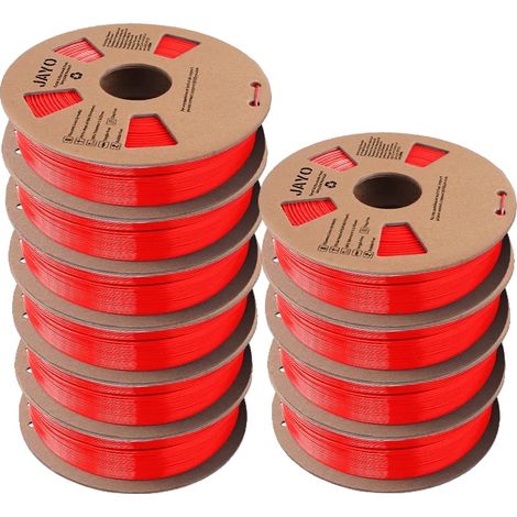 Filamento per stampante 3D, materiale ecologico, elevata resistenza e robustezza, PETG-Rosso-11KG (1/2)