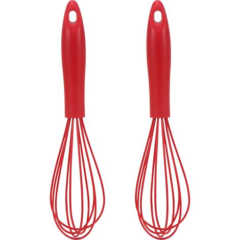 Batteur à œufs en silicone Mélangeur manuel Cuisson en silicone Batteur à œufs créatif à poignée en plastique