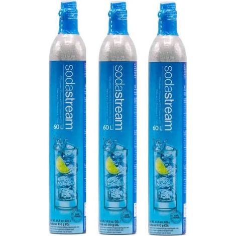 set di 3 bombole di ricarica gas co2 da 60l per gassificatore - 3 X CYLINDRE GAZ - Sodastream