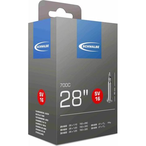 Schwalbe Schlauch SV 16 27/28x1.10-1.25" 28/32-622/630 SV40mm (1/3)