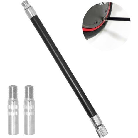 QORVA-Extension de Valve, Tuyau de Gonfleur d'Extension en Caoutchouc avec 2pcs Pneu Valve Extension Adaptateur 40 MM, Extension de Valve de Pneu pour M365 Scooter, Trottinette, Vélo, Voiture, Moto (1/5)