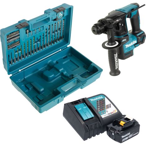 Makita DHR 171 RG1X3 Akku Bohrhammer 18 V 1,2 J SDS-Plus Brushless + 1x Akku 6,0 Ah + Ladegerät + 65 tlg. Zubehör Set + Koffer (1/5)