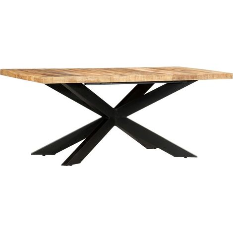 Table à dîner 180x90x76 Bois de manguier brut solide (1/5)