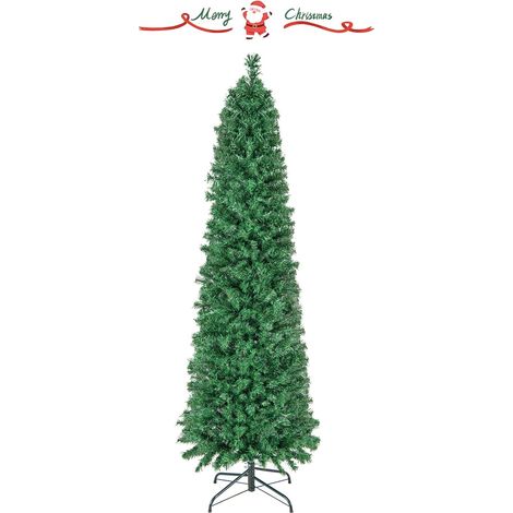 COSTWAY Sapin de Noël, Arbre de Noël Lumineux à Fibre Optique avec Base en Fer, Sapin de Noël Artificiel en PVC, Vert, Décoration de Noël pour Maison, Entreprise, Magasin (180 cm) (1/5)