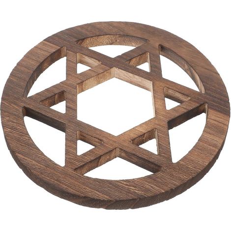 Ornement en bois pour autel astrologique, assorti à une décoration murale vintage marron. (1/4)