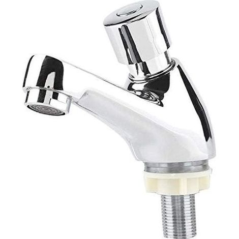Faucet Push Timed, G1/2 Faucet Push Cold water Faucet of Washbasin for bathroom Faucet Room Bath Faucet Washes Hand Cold water for the bathroom and the Kitchen (1/5)