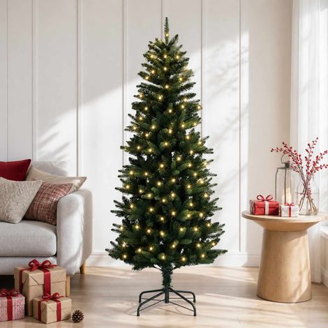 vidaXL Artificial Hinged Christmas Tree 120 cm 150 LEDs Warm White (1/5)