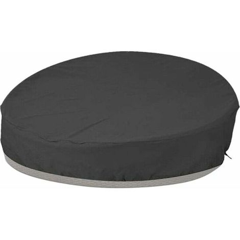 Housse Lit De Jardin Rond Housse De Protection Canapé Lit Rond Coupe-Vent Résistant Aux UV 210D Oxford Bâche en Tissu pour Meubles De Jardin, Noir 190x89cm (1/5)