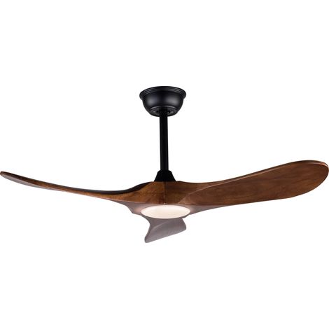 Ventilateur de plafond lumineux silencieux 42 pouces, 3 pales en bois foncé, LED 3CCT dimmable, télécommande, 6 vitesses, réversible CHICFURN (1/5)