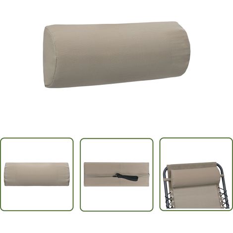 INLIFE Appui-tête de chaise longue Taupe 40x7,5x15 cm Textilène (1/5)