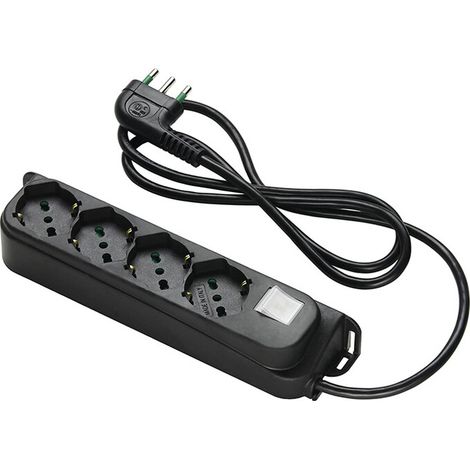 FME 47.421 MULTIPRESA 4P BIP/SC+INT NERO- 1,0 pz