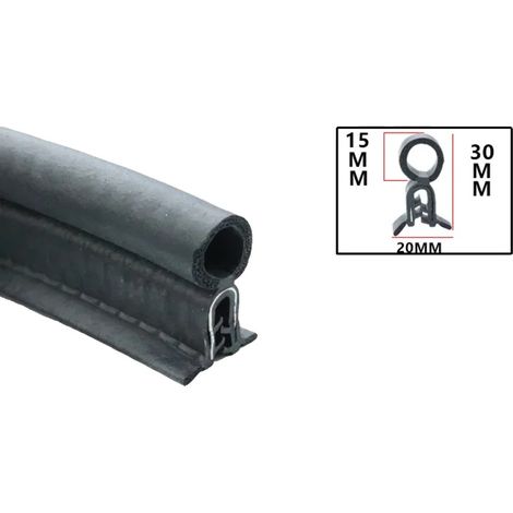 Protezione per bordi porta, in gomma EPDM resistente, design a U antipolvere, D-01, 6 metri (1/2)