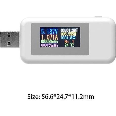 Testeur USB 4-30 V CC à affichage numérique : indicateur de tension, indicateur de courant, indicateur de capacité de batterie, voltmètre