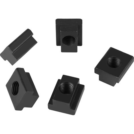M14 T-Nutensteine für Werkzeugmaschinentische, schwarz ausgeführt, 5er-Packung, M14-Gewinde, geeignet für T-Nuten (1/5)