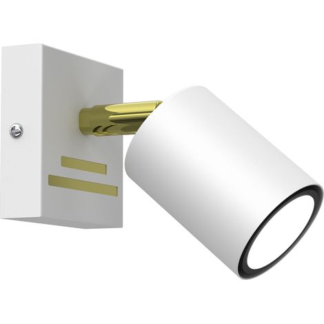 Spot mural/plafond orientable blanc-or GU10 8W Luminex