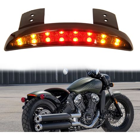 Feu Arrière Moto Clignotant Indicateurs 8 LED Hachée Plaque de Bord de Garde-Boue Frein Stop Arrière Arrêt Feu Lampe Intégrés pour XL883N 1200N XL1200V XL1200X (1/5)