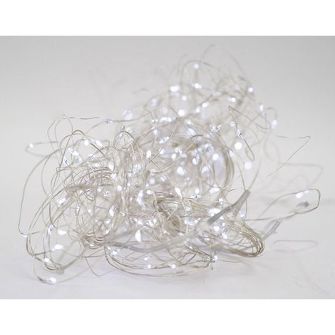 Luci di Natale 100 MICROLED 30m Luce Bianco Freddo da Interno