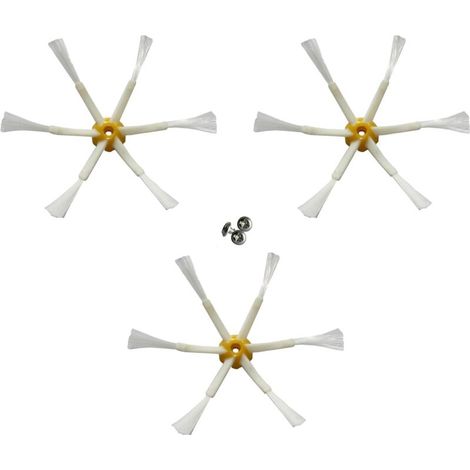 Spazzola laterale a 6 bracci, compatibile con il kit ricambi Roomba 500, 600 e 700, confezione da 3 (1/4)