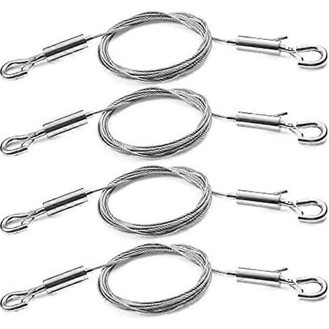 Lot de 4 câbles de suspension de tableaux réglables de 2 m x 1,5 mm en acier inoxydable (1/5)