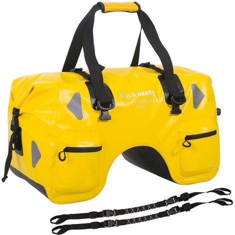 Wasserdichte Motorrad-Hecktasche 70L mit Seilriemen und Innentasche, Gelb (1/5)