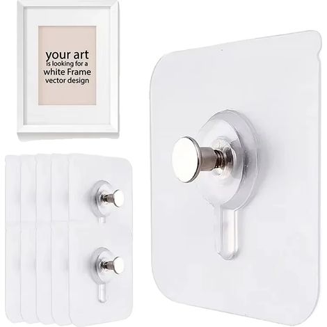 Ganci per quadri, adesivo resistente, design impermeabile, 10 pezzi (1/5)