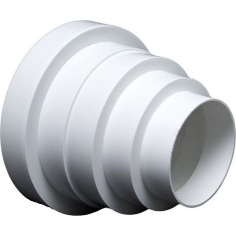 1 réducteur universel rond pour ventilation, diamètre adaptable 80-150 mm, en PVC, pour salle de bain cuisine bureau industrie (1/4)