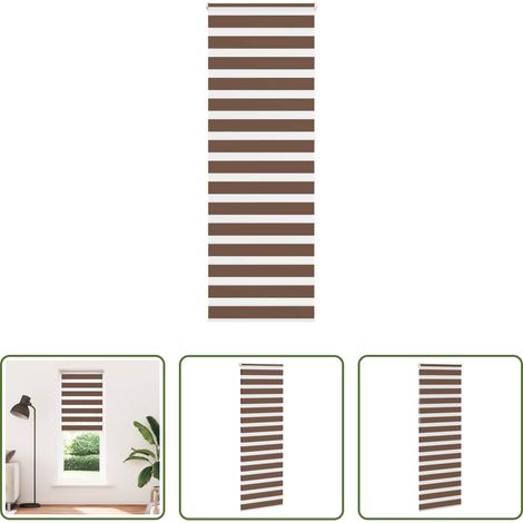 vidaXL Store solaire -  Store zèbre marron 90x230 cm largeur du tissu 85,9 cm polyester (1/5)