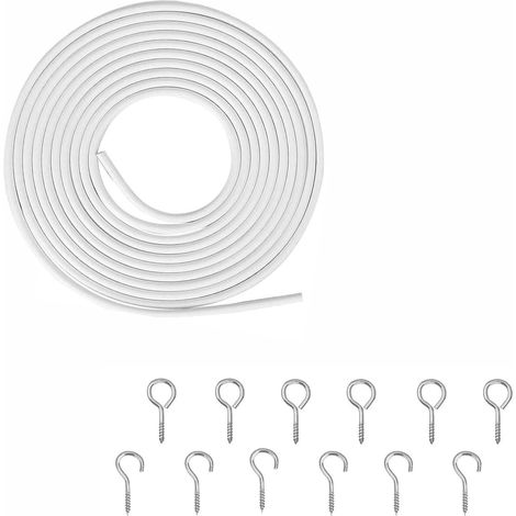 5m White Curtain Cord with Eyelets for Window Curtains (1/5)