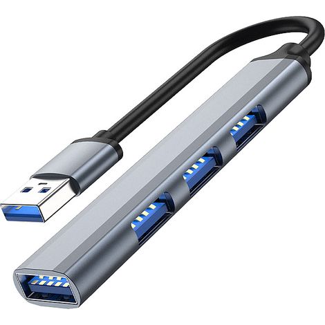 4-in-1-USB-Hub mit mehreren Ports: 1 USB 3.0-Anschluss und 3 USB 2.0-Anschlüsse. (1/5)