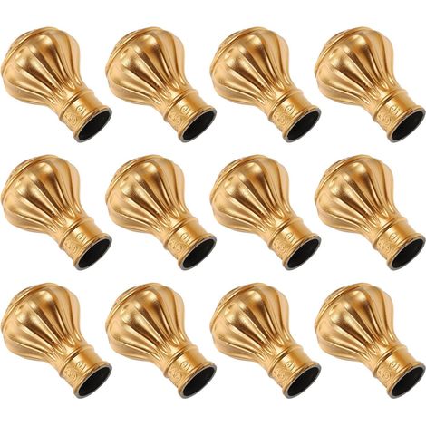 Embouts de Tringle à Rideaux Accessoires Élégants Lot de 12 en Plastique Or Effet Décoratif et Résistance à l'usure pour Maison et Bureau (1/5)