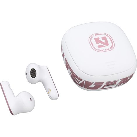 Écouteurs Bluetooth pour jeux vidéo, double mode de réduction du bruit, confortables, portée de 10 mètres, sans fil, blancs. (1/5)