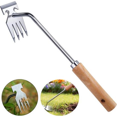 Arracher les mauvaises herbes manuel - 33 cm - 191 g - Argent - Râteau à main - Débroussailleuse (1/5)