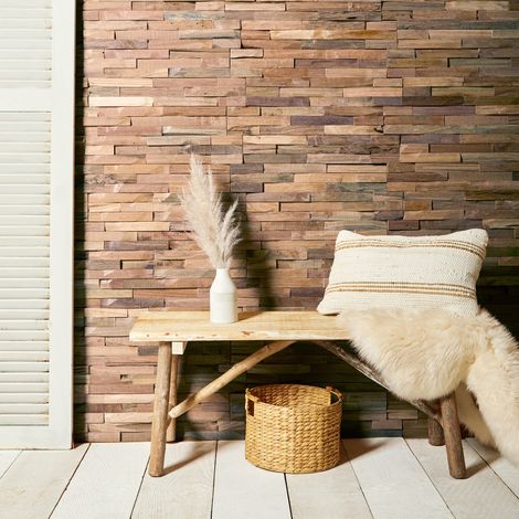 Alle Carrelage - Plaque de parement mur en bois MURMURE BANGKIRAI CHALET BRUT - CHA763 RUSTIC INDUSTRIEL A coller 495x180 mm (1/5)