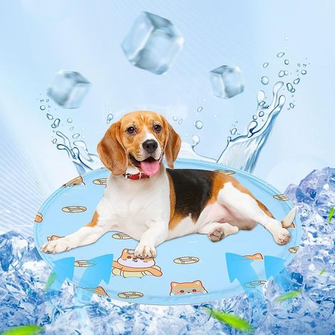 Tapis rafraîchissant pour animaux, bleu - Gel rafraîchissant non toxique, résistant aux griffures, technologie de maintien du froid - Convient aux chiens et aux chats