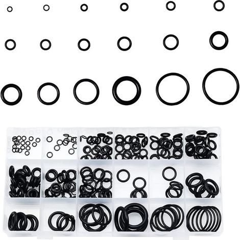 Kit de joints toriques en caoutchouc 125 pièces – 18 tailles 3mm-22mm – Résistance à l'huile et aux températures élevées – Étanchéité pour véhicules et plomberie - 125PCS (1/5)