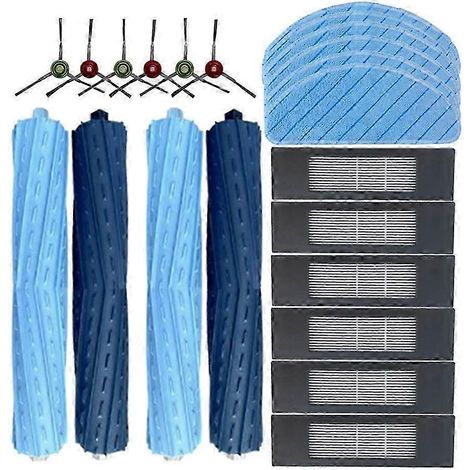 Lot de 22 pièces de rechange pour aspirateur robot Ecovacs DEEBOT T9 AIVI : brosse principale, filtre et chiffon de nettoyage. (1/5)