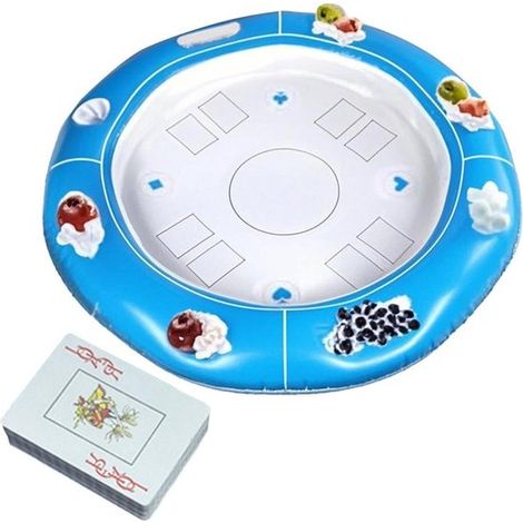 Tavolo da gioco galleggiante - Gonfiabile - Per piscina/vasca idromassaggio/spiaggia - Con portabevande