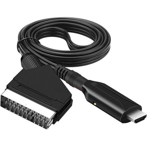 Câble péritel vers HDMI-Adaptateur péritel vers HDMI-Convertisseur audio vidéo péritel tout en un vers HDMI 1080p/720p