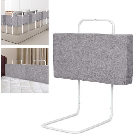 SWANEW Sponda Letto Griglia di protezione per il Letto Bambini 50 cm Barriere per letto Anticaduta Regolabile in Altezza per Letto. Protezioni Laterali Regolabili. 1 Pezzo. Grigio Lino (1/5)