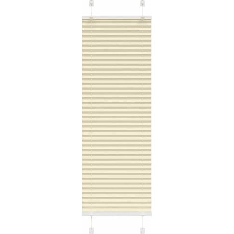 Rideaux plissés beiges, 40x100 cm, largeur du tissu 39,4 cm, fibre de polyester. (1/5)
