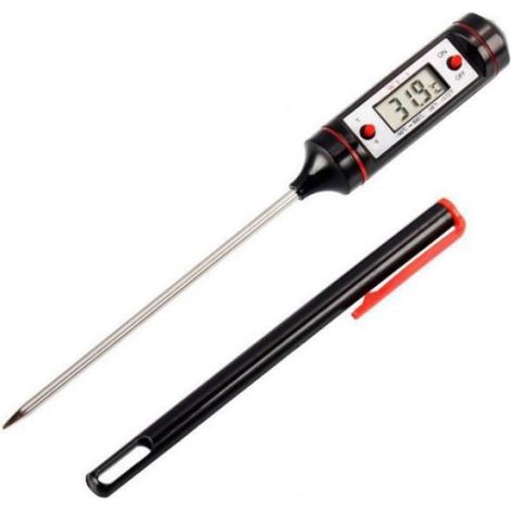Thermomètre de Cuisson Numérique 5 Secondes Thermomètre Instantané Thermomètre pour Boissons Chaudes Lait Les Confiseries (1/4)