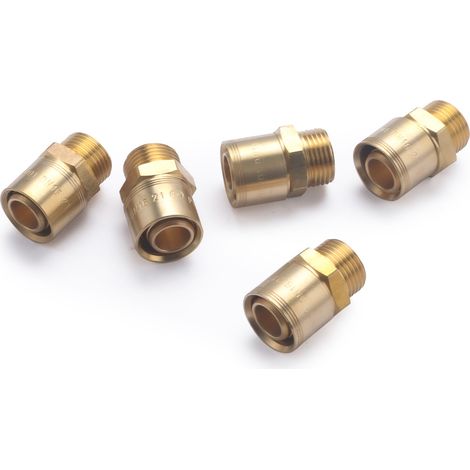 Noyon & Thiebault – Raccord mâle à glissement pour tube PER Ø16 – Filetage 12x17 (3/8) – Laiton brut – Pression max 6 bar – Température 5-90°C - M12x17