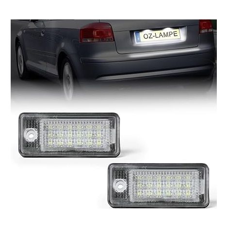 LED License Plate Light License Plate Light for A3 A4 RS4 A5 A6 A8 Q7 Bulbs 6000K Xenon White 18 SMD LED License Plate (1/5)