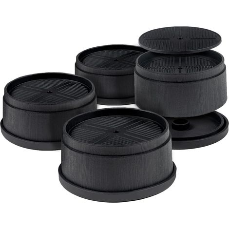 Rehausseur Pieds de Lit Rehausseurs Meuble Rehausseur de Lit Rehausseur de Pied, Augmenter Hauteur de 4CM ou 8CM (4 Pac, Noir) (1/5)