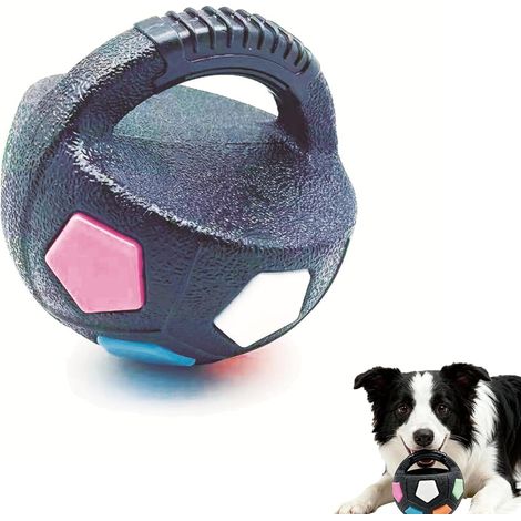 Balle Chien Anti-Stress avec Poignée, Balle Anti-Stress pour Chien, Jouets Interactif, Couineur Intégré, pour Petites Et Moyennes Races (1/4)