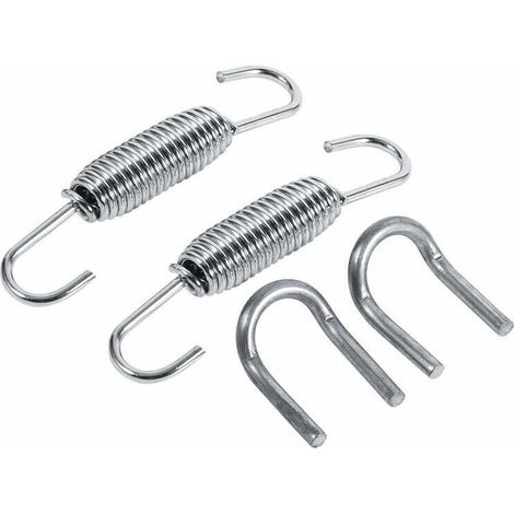 2 pcs Ressort de Tuyau d'Echappement,65mm Longueur du Tuyau d'Echappement Silencieux Ressort Pivotant en Acier Inoxydable Rotatif Ressorts de Montage avec des Attaches de Soudage (1/4)